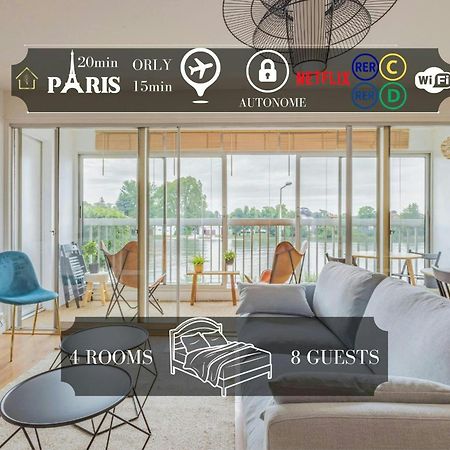 Appart'Hotel Luminous Vue Seine- Paris 15Min Жувізі-сюр-Орж Екстер'єр фото